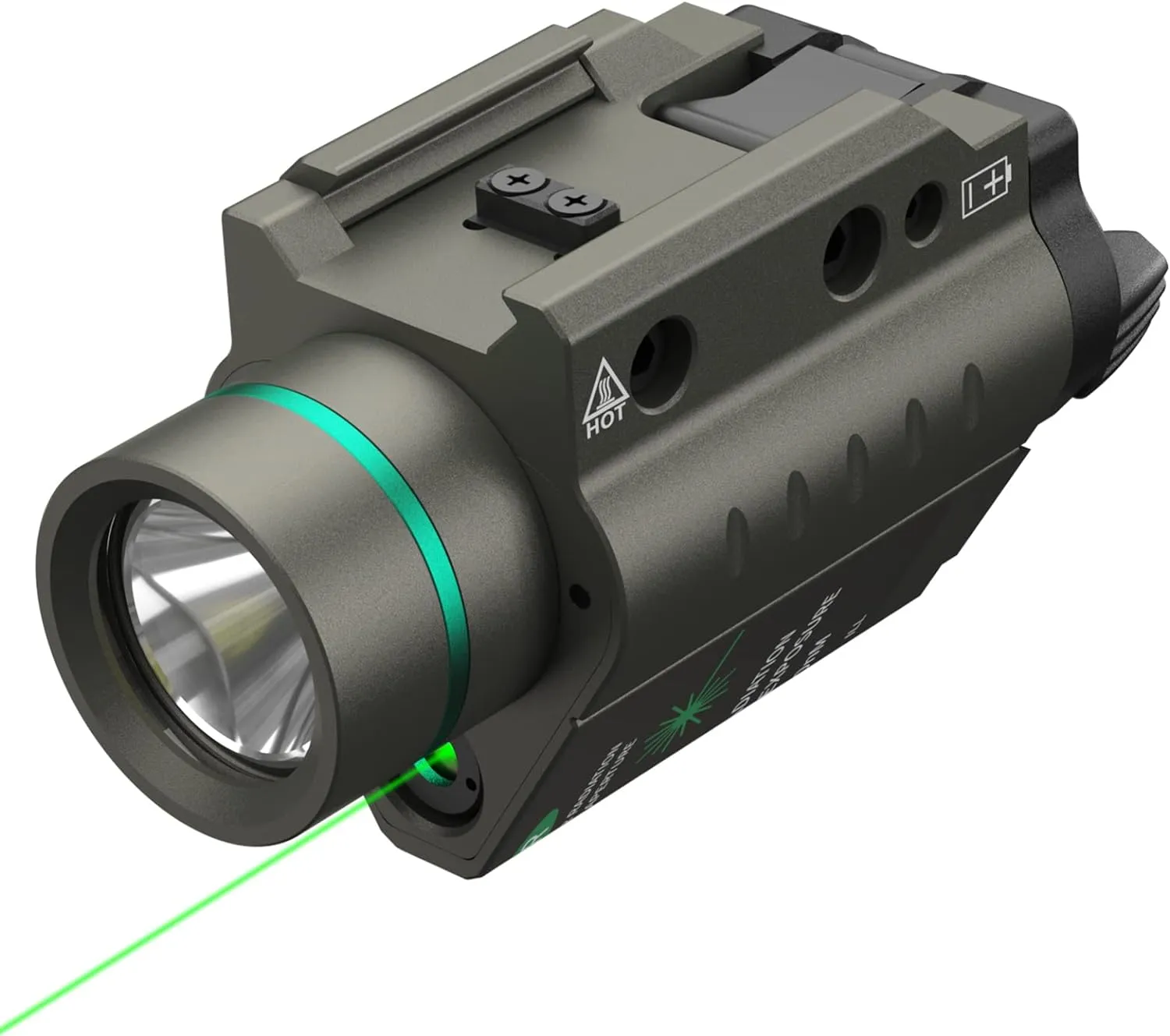 Feyachi Red/Green Laser Flashlight Combo 500 Lumen Tactical Light with Picatinny Rail Mount