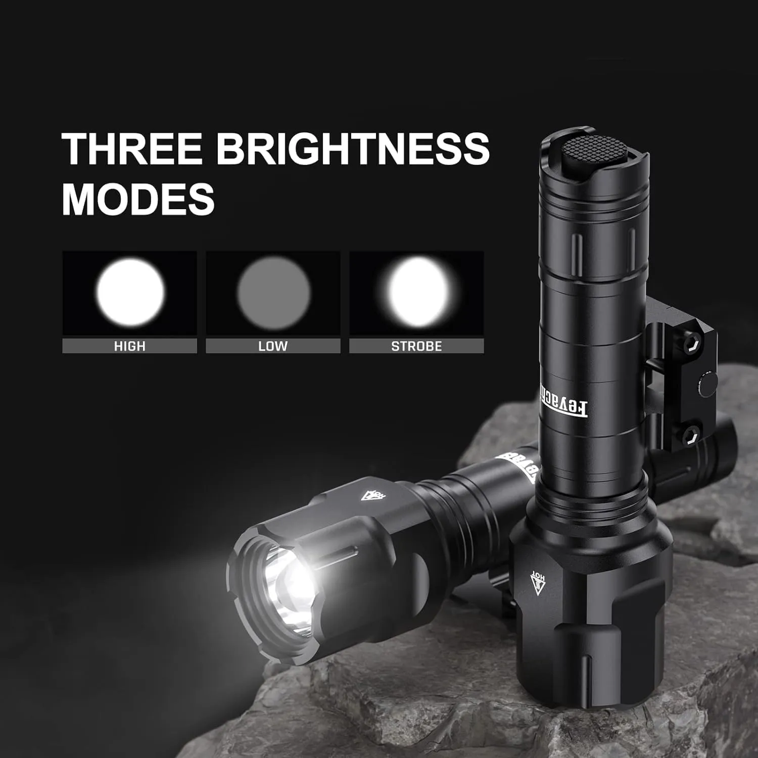Feyachi Tactical Flashlight 1200 Lumen LED Weapon Light,Waterproof with Picatinny/M Lock Mount, Pressure Switch Included (Fixed Picatinny Mounted)