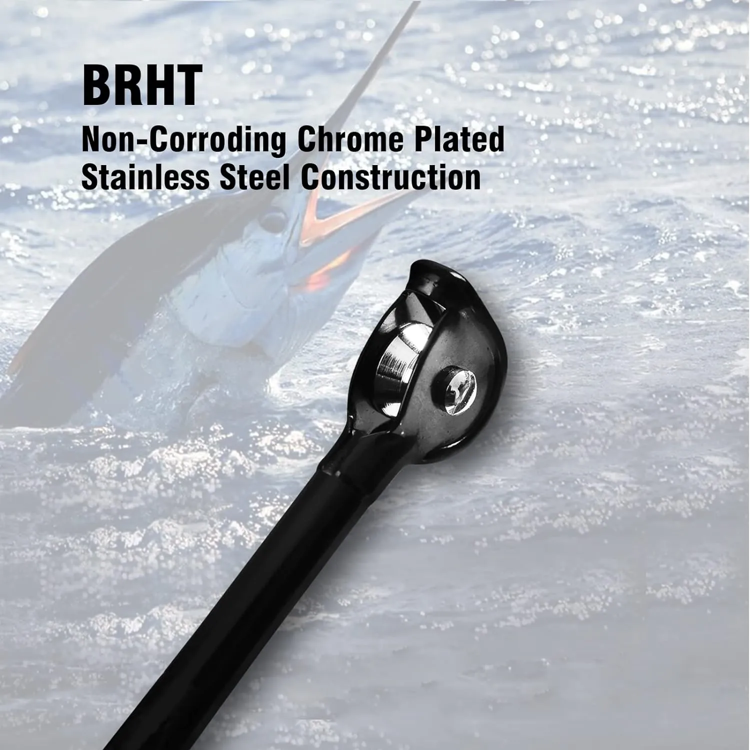Fiblink 1-Piece/2-Piece Saltwater Offshore Heavy Trolling Rod Big Game Roller Rod Conventional Boat Fishing Pole with Roller Guides