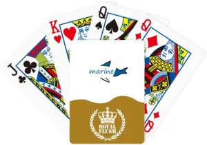 Fish Text Paper Art Deco Fashion Royal Flush Poker Playing Card Game