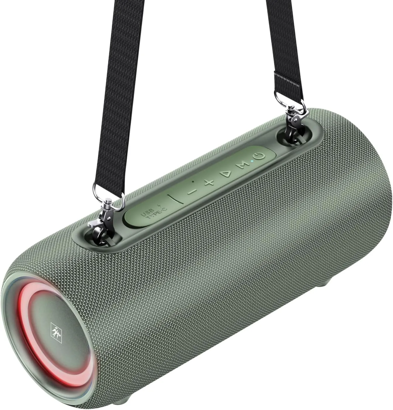 Fisher Portable Bluetooth Speaker with IPX5 Waterproof Speaker, 26W Bluetooth Stereo, 7H Playtime, LED Lights, TWS, BT 5.3, Built-in Mic, Hands Free Calling, Wireless Electronics, Home & Outdoor