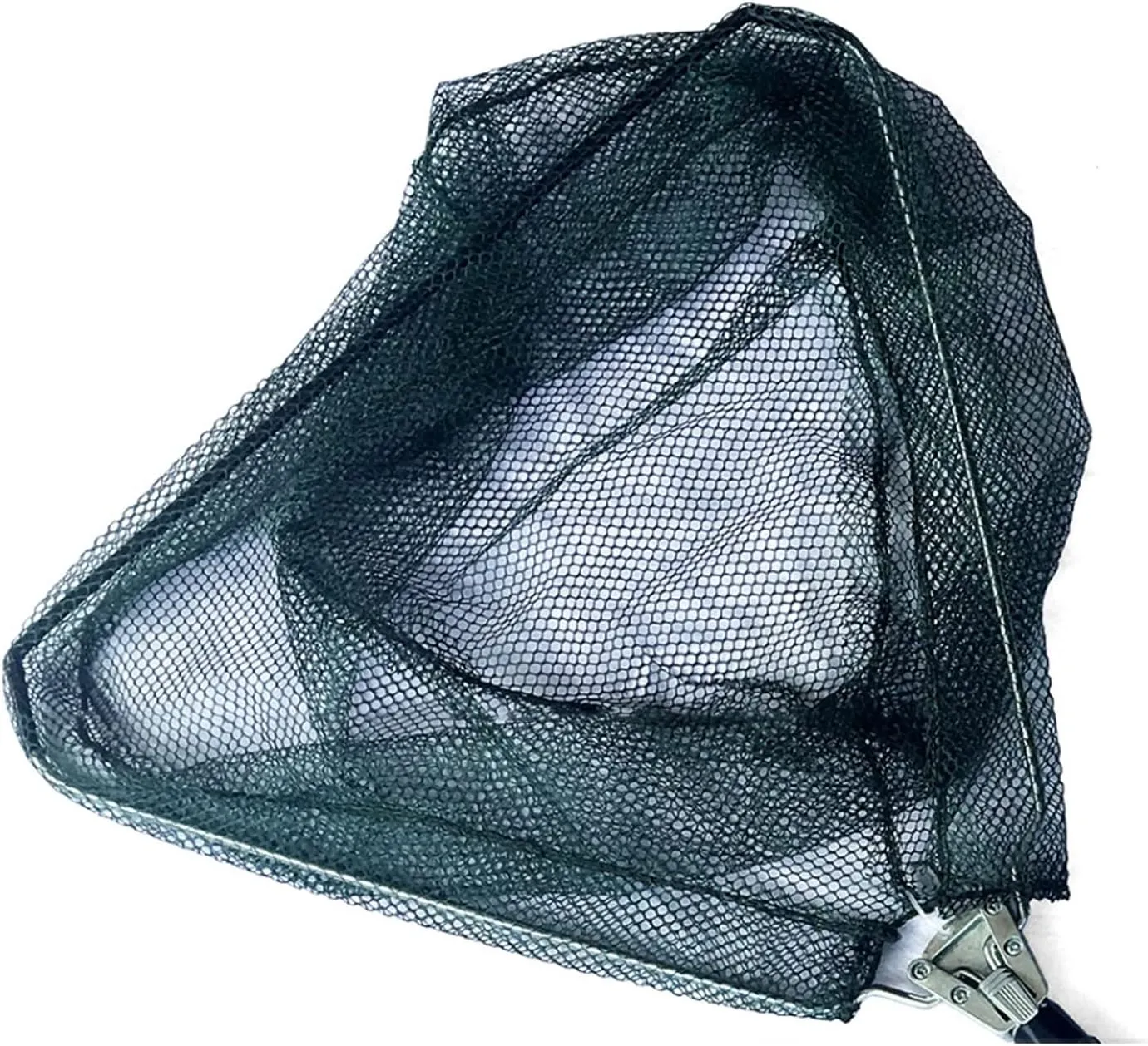 Fishing Net Triangular Folding Fishing Landing Net Aluminum 3 Section Extending Pole Handle Green Fishing Net Shovels Rope Net Fishing