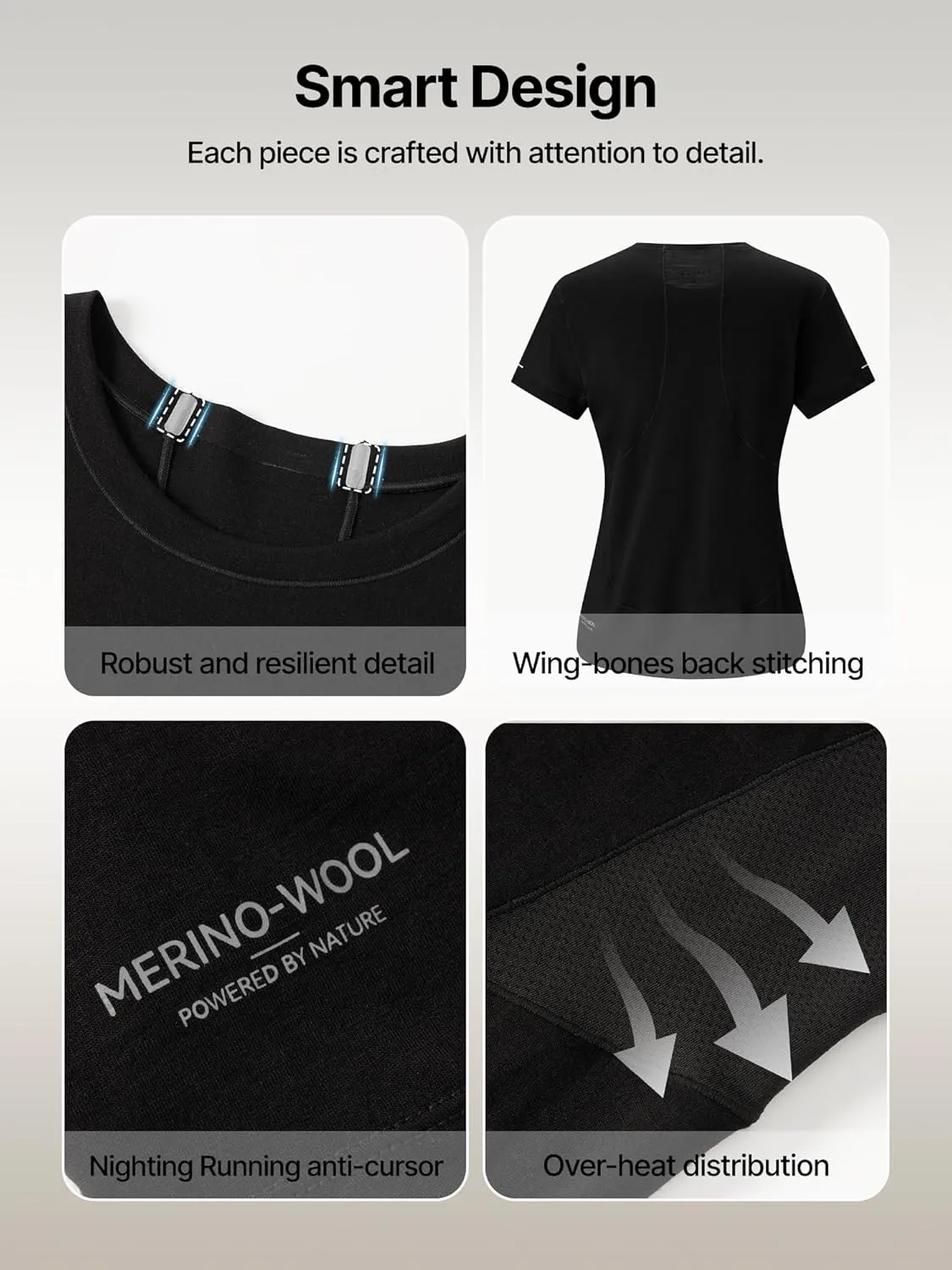 Fitouch Hinterland Women Merino Wool Base Layer Tops Machine Washable Tee Shirt