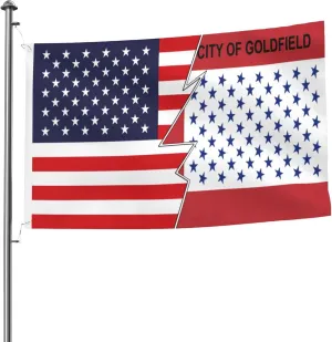 Flag Of Goldfield, Colorado And America Flag 5x8 Ft Durable Large Size Flags Double-Sided Outdoor Decorative Banner Home Yard Flags for All Seasons