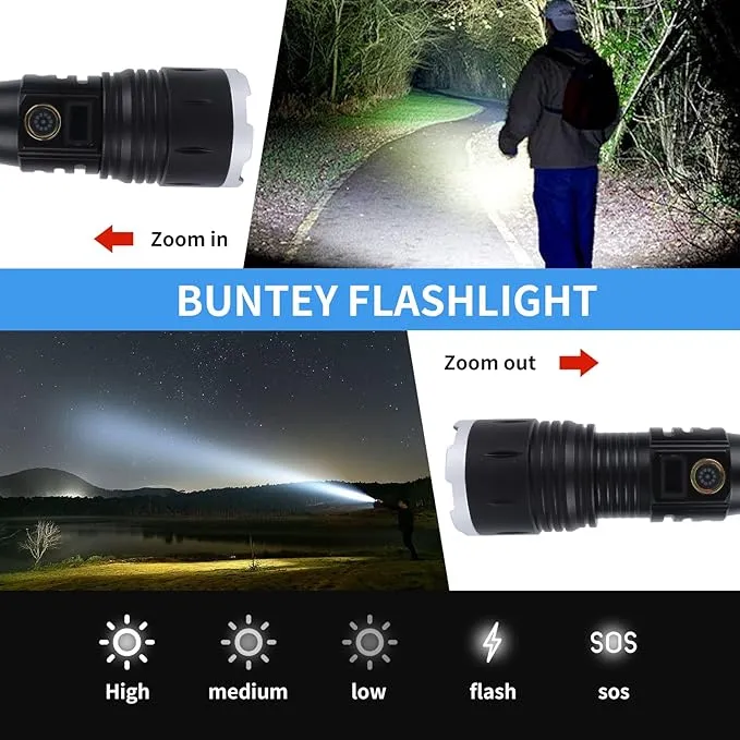 Flashlights High Lumens,Led Flashlight, Zoomable, High Lumen, Tactical Flashlight,Perfect for Camping and Adventure。
