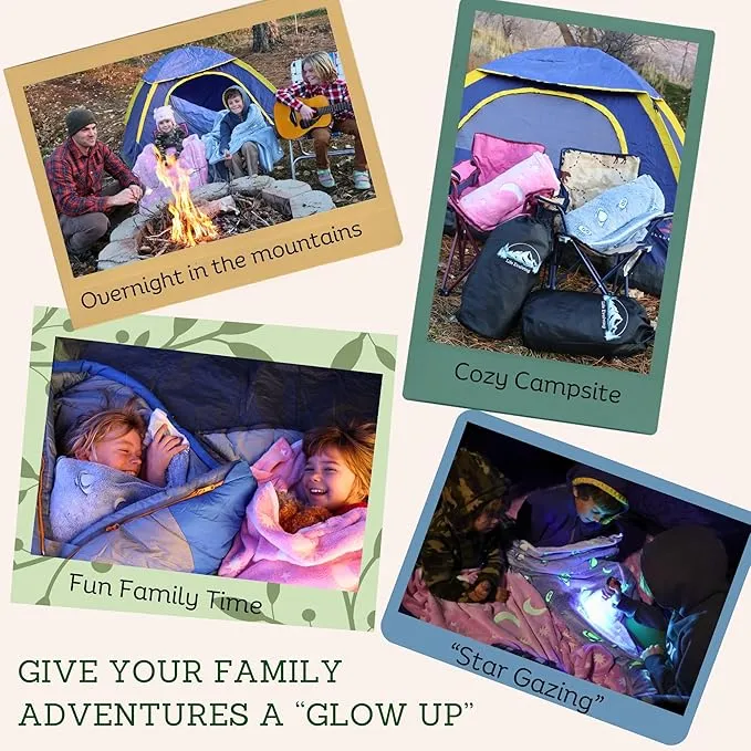 Fleece Sleeping Bag Liner Cold Weather-Glow In The Dark with UV Flashlight-Camping sleeping bag Liner for Cold Weather Sleeping Bag-Travel Sleeping Bag -Compact Sleeping Bag Or Ultralight Sleeping Bag