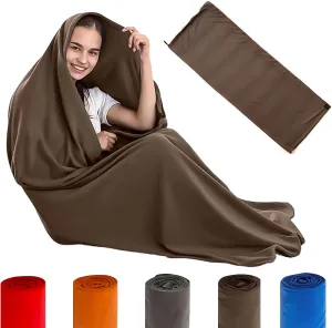 Fleece Sleeping Bag Liner, Travel Sheets, Camping Sleep Sack Adult, Ideal for Backpacking, Hotels and Hostels, Business Trips, Camping