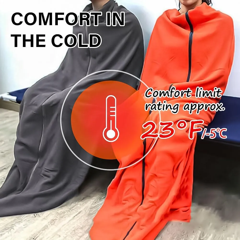Fleece Sleeping Bag Liner, Travel Sheets, Camping Sleep Sack Adult, Ideal for Backpacking, Hotels and Hostels, Business Trips, Camping