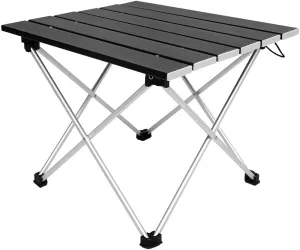 flexman Portable Camping Table, 13.6 X 15.6 Ultralight Aluminium Alloy Beach Table, Load Bearing 33Lb Compact Folding Table with Storage Bag for Camping Barbecue Picnics