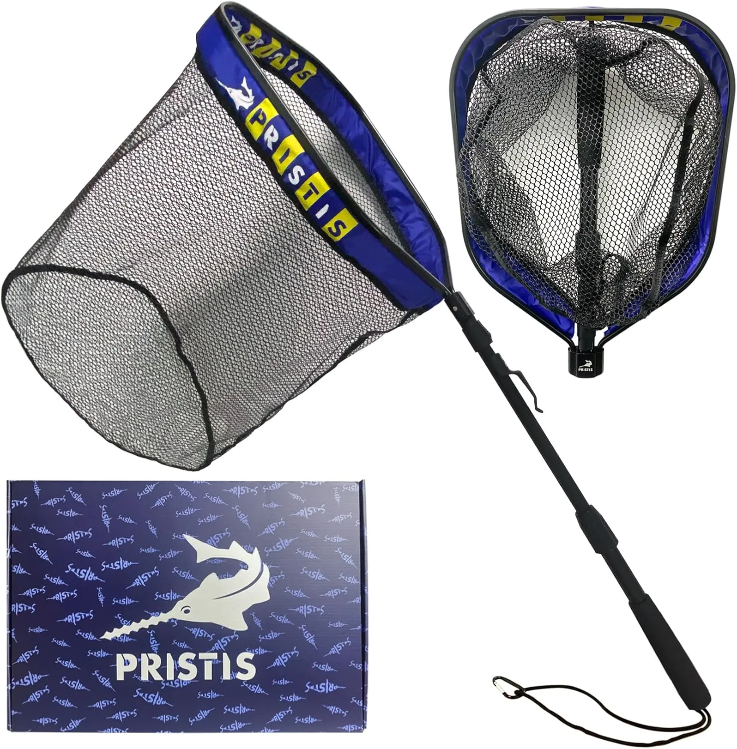 Floating Lightweight Fishing Net With Telescopic Pole Handle, Rubber Coat Landing for Freshwater Saltwater, 39'' Foldable Extendable Dip, Boat/Kayak Fish for Catch Release