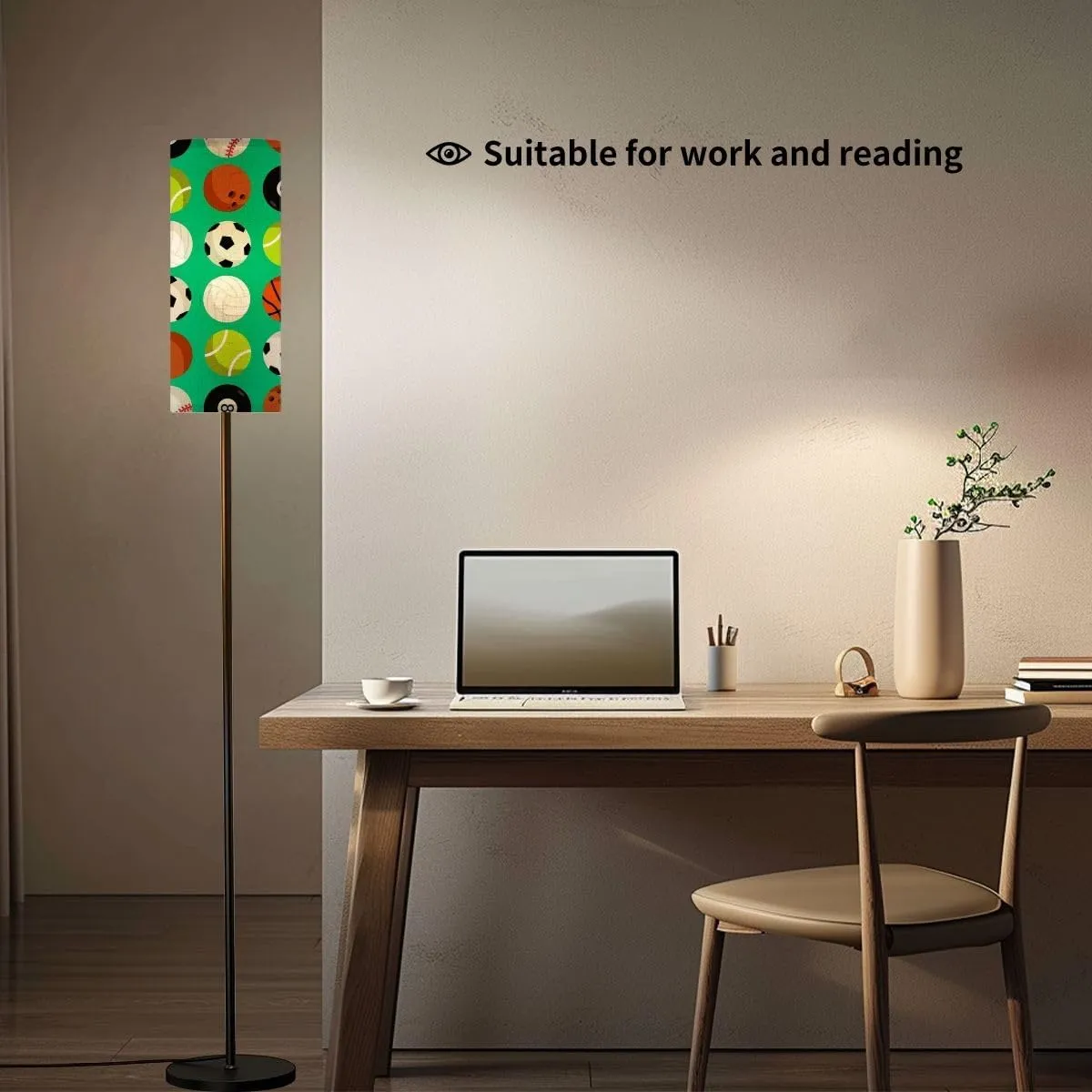 Floor Lamp for Living Room Sports patern selection different balls flat desin set collection Light Stand Lamp with Remote Control Dimmable LED Tall Lamps for Bedrooms Reading Western Home Decor