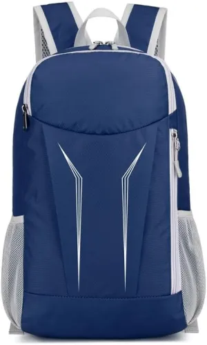Foldable Backpack Lightweight Outdoor Hiking Daypack Compact Travel Packable Bag for Trekking Camping and Casual Use (Dark Blue)