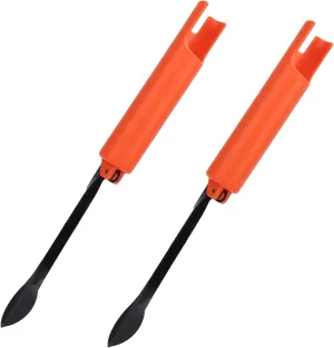 Foldable Fishing Rod Holder (2-Pack) - Orange ABS/Stainless Steel Ground Insert Pole Stand, 3.8cm Universal Diameter for Bank/Beach Fishing, Compact & Durable Accessory