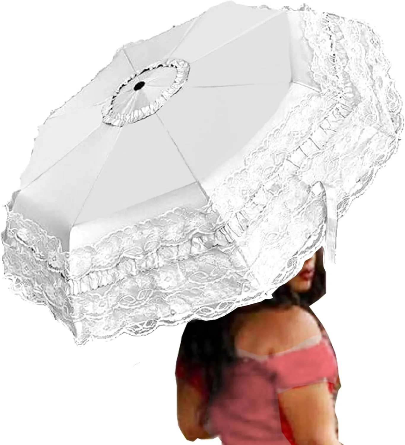 Foldable Travel Umbrella Compact UV Resistance Princess Lace Parasol Umbrella Sun Umbrella for Women Girls