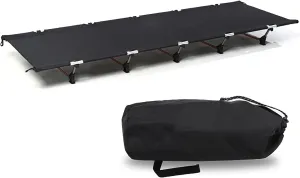 Folding Camping Cot Bed, Portable Detachable Extra Wide Sleeping Cot with Carry Bag, Support 330Lbs for Outdoor Travel, Hunting, Hiking, Beach, Office