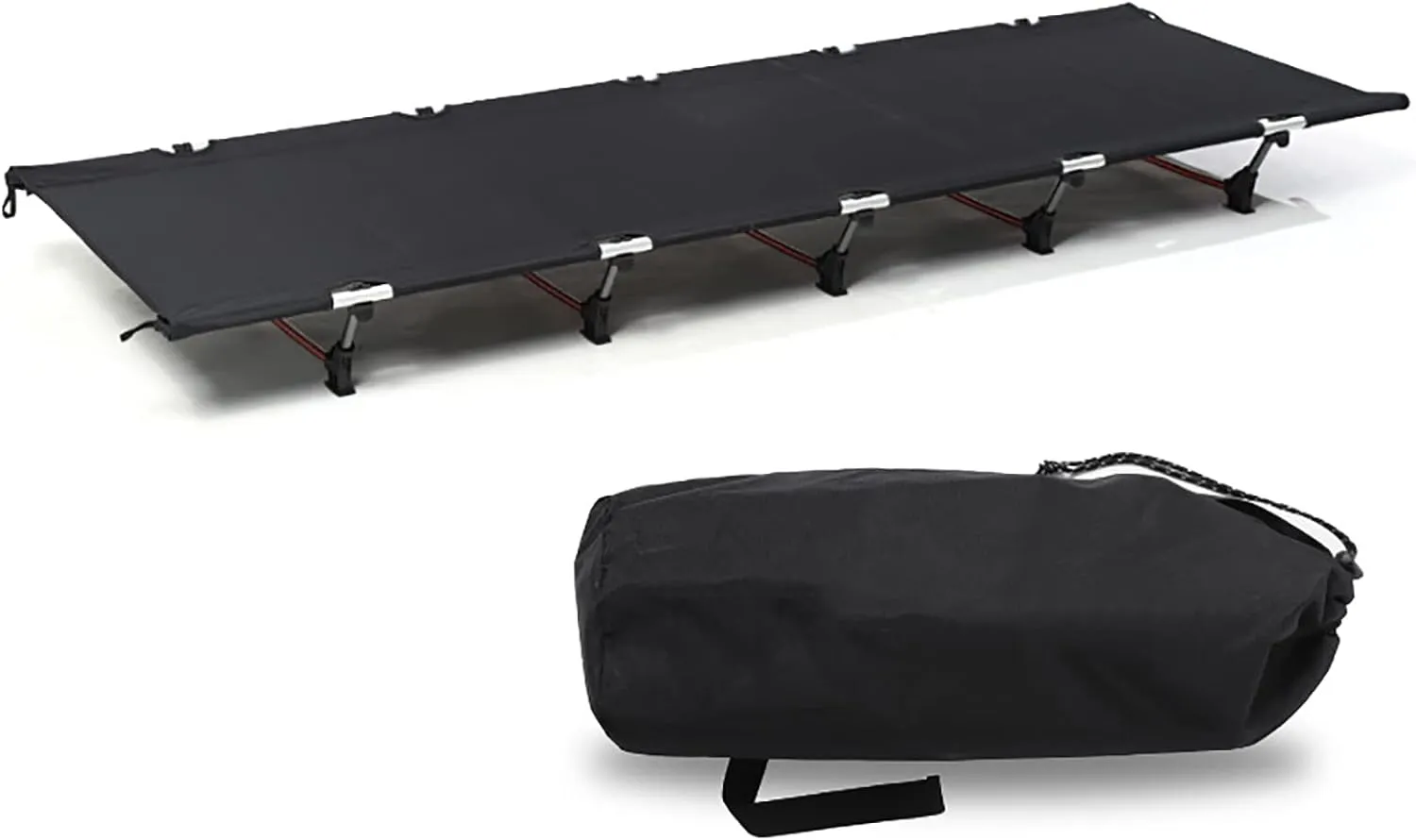 Folding Camping Cot Bed, Portable Detachable Extra Wide Sleeping Cot with Carry Bag, Support 330Lbs for Outdoor Travel, Hunting, Hiking, Beach, Office