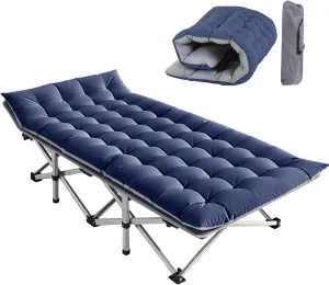 Folding Camping Cot, Folding Cot Camping Cots for Adults, Portable Sleeping Cot with Mattress Foldable Outdoor Bed Camp Cots Guest Bed with Carry Bag for Home, Office & Outdoor Use