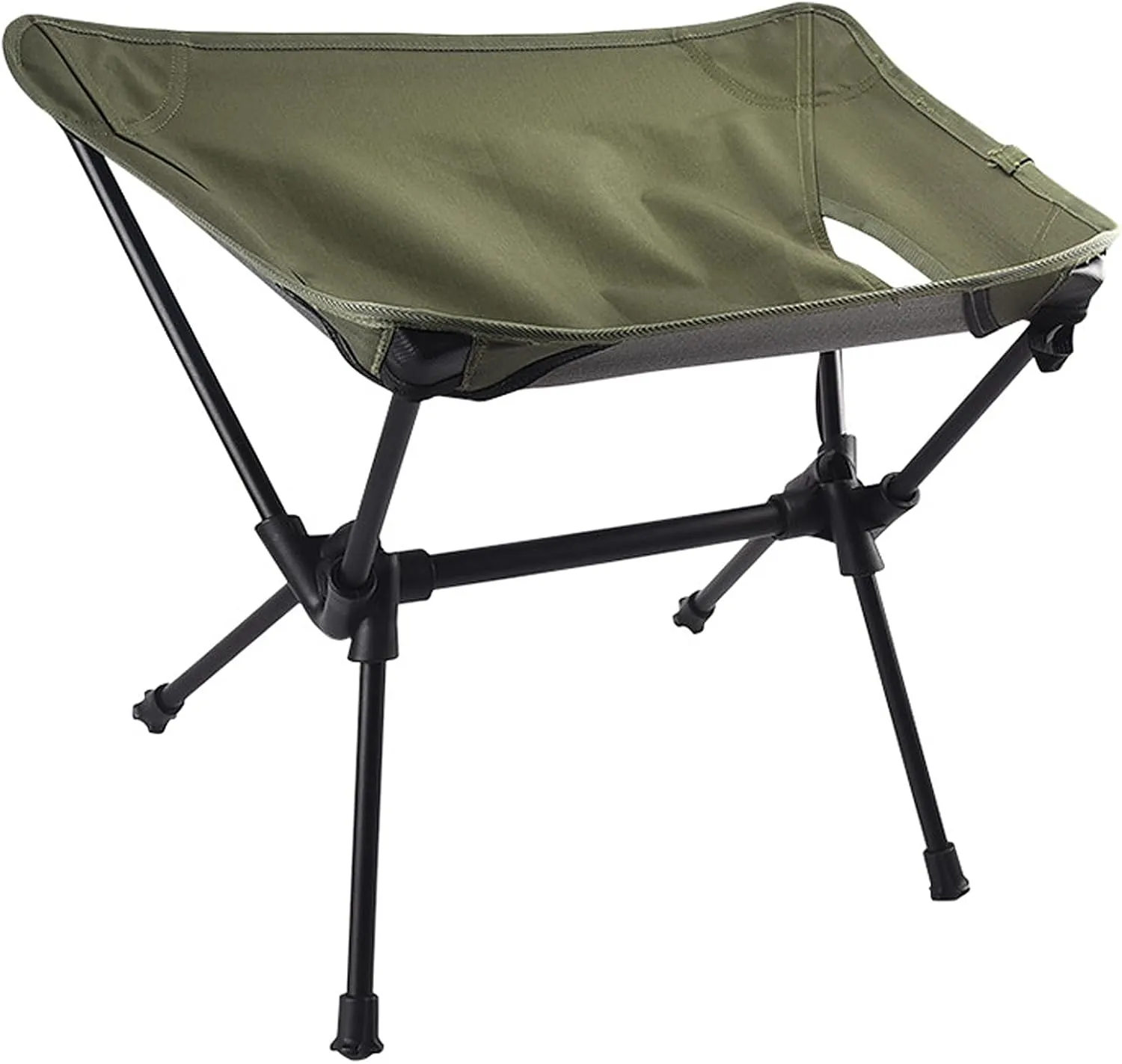 Folding Camping Stool Outdoor Aluminum Portable Chair Padded Seat Anti-Slip Foots Carry Bag for Fishing Lawn Travel Lightweight Sketching BBQ Picnic Compact Foldable-Military-Green