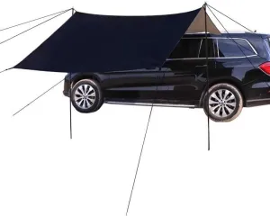 for Daewoo Evanda/Kalos/Lacetti/Lanos/Leganza/Matiz/Nexia Camping Tarpaulin Car Awning Waterproof Hammock Rainproof Sunshade Rainproof Awning Outdoor,A Black-M