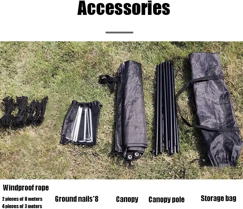 for Daewoo Evanda/Kalos/Lacetti/Lanos/Leganza/Matiz/Nexia Camping Tarpaulin Car Awning Waterproof Hammock Rainproof Sunshade Rainproof Awning Outdoor,A Black-M