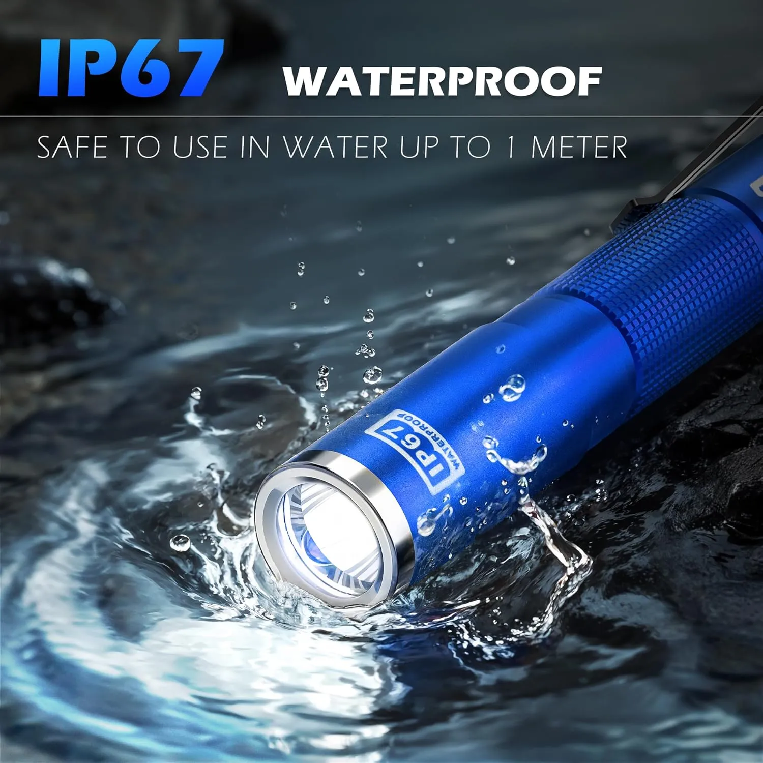 FORTO LED Pen Light, 200 Lumens Pocket Flashlight, IP67 Waterproof, 2 Modes, 2 Pack with AAA Batteries, Lightweight & Durable for Inspection, Medical Use, Emergency(Blue)