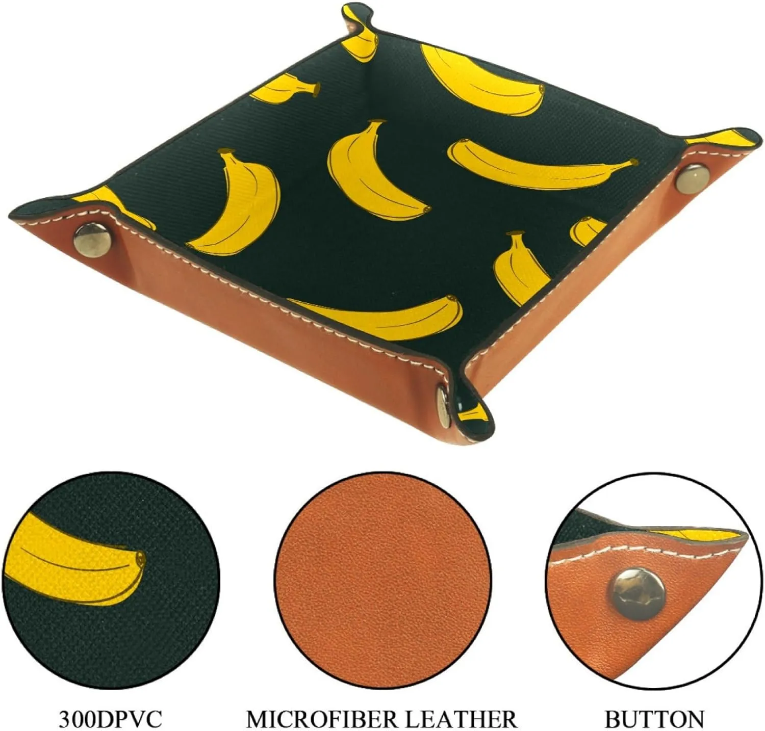 Fruit Yellow Banana Jewelry Organizer Tray, Small Stacking Tray for Earrings, Bracelets, Rings, and More, Compact and Versatile