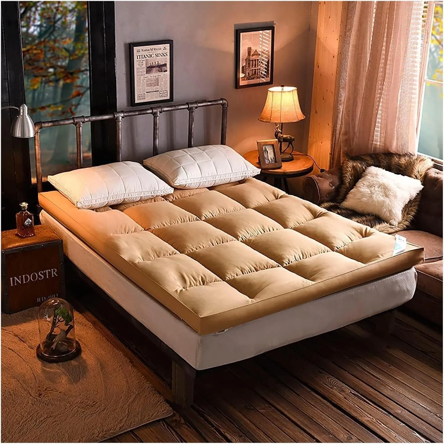 Futon Mattress,Floor Mattress, Roll Up Folding Futon Mattress, Thickened Floor Futon Mattress, Portable Tatami Mat Soft Guest Cushion(B,Twin(100x200cm))