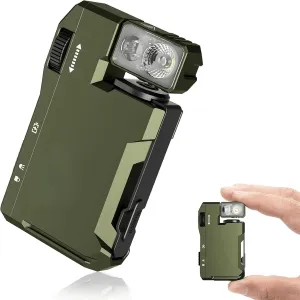 G5 EDC Flashlight — 400 Lumens, Super Bright 3 Modes EDC Flashlight, 180° Rotation & Dual Light,Rechargeable, Ip68 Waterproof for Camping & Emergency, 2.44" * 1.47" (Green)