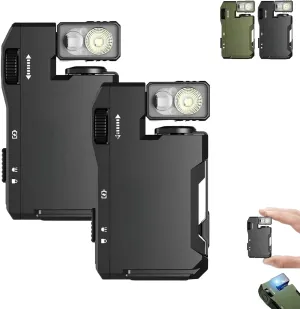 G5 EDC Flashlight 400 Lumens, Super Bright 3 Modes EDC Flashlight, Rechargeable Mini Flashlight with Magnet, Mini Portable Design for Outdoor, Emergency & Daily Carry, Green (Black*2)