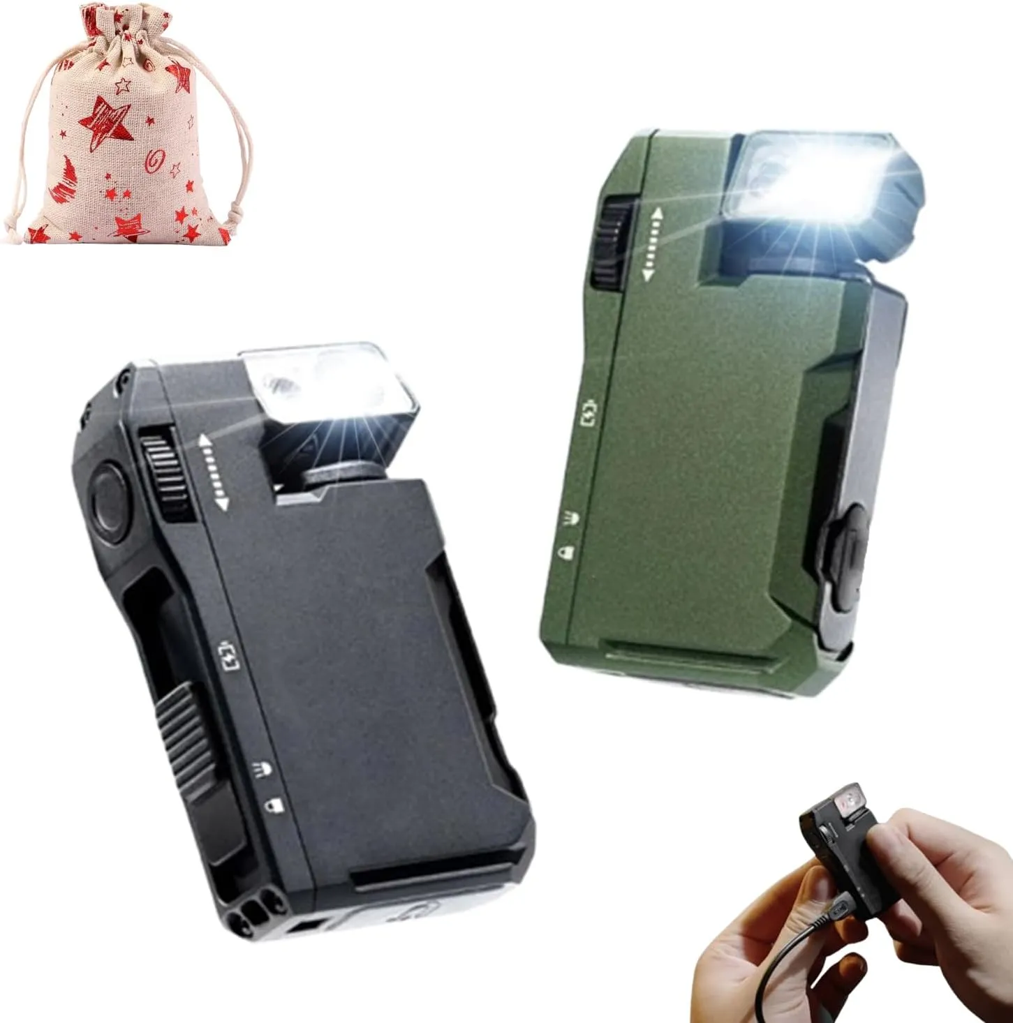 G5 Rechargeable EDC Flashlight,2025 New G5 EDC Light 400 Lumens,Super Bright 3 Modes EDC Flashlight,Mini Flashlight with Magnet,Dual Light,Ip68 Waterproof,for Outdoor, Emergency (Green)