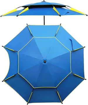 Garden Parasol Double Layer Fishing Umbrella for Picnic Outdoor Patio Backyard Pool,2.2M 7.2Ft Portable Garden Parasol Umbrella with 360O Rotation Device,Prov,2.2m/7.2ft