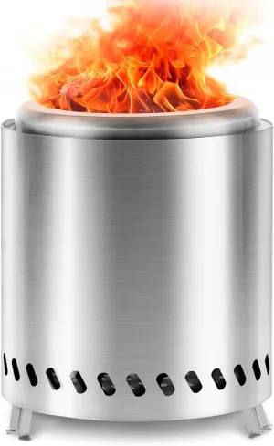 Garden Smokeless Brazier Outdoor Camping - 9-inch portable Brazier Camping stove 304 stainless steel external pellet stove Smokeless brazier wood Pellet patio heater, Minor, WYP123