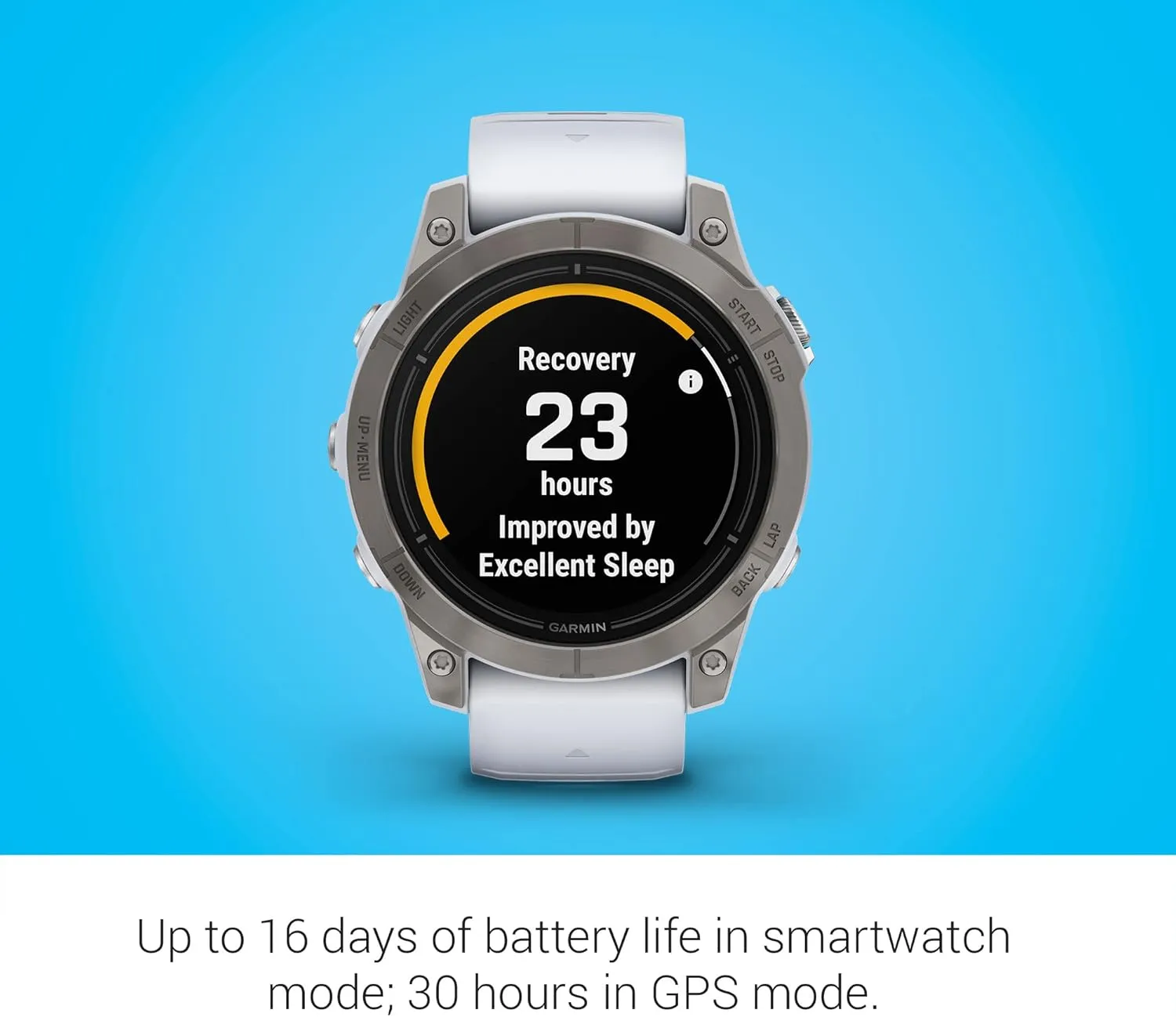 Garmin epix Pro (Gen 2) Sapphire Edition, 47mm, High Performance Smartwatch, Advanced Training Technology, Built-in Flashlight, Whitestone