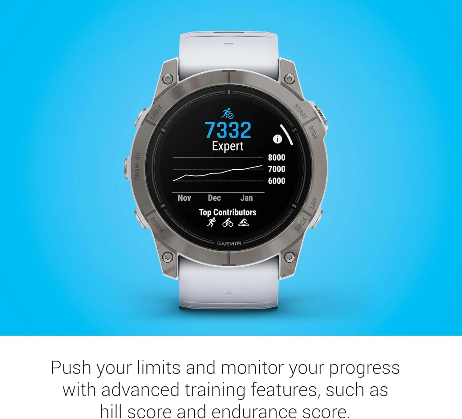 Garmin epix Pro (Gen 2) Sapphire Edition, 51mm, High Performance Smartwatch, Advanced Training Technology, Built-in Flashlight, Whitestone