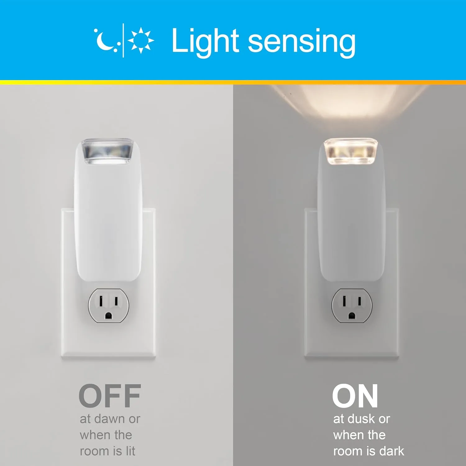 GE 4-in-1 LED Power Failure Light, Plug-In, 40 Lumens, Auto On/Off, Dusk-to-Dawn Sensor, Emergency Flashlight, Task Light, Night Light, and Power Outage Light – 49578 (2 Pack)