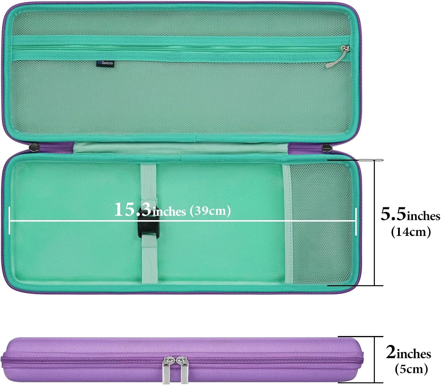 GEEKRIA 75% Keyboard Case, Hard Shell Travel Carrying Bag for Compact 84 Key Computer Mechanical Gaming Keyboard, Compatible with Logitech POP Keys, Logitech POP ICON Combo (Daydream Mint)