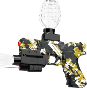 Gel Ball Blaster Gun, Splat Gun for Precision Shooting, Electric Water Ball Orby Gun with Top Loading Design, Great for Competitive Team Play, Ages 15  (Yellow)