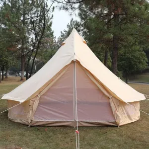 GeRRiT 4-12 Person Camping Tent 3-6m Waterproof Cotton Canvas Bell Tent Outdoor 4 Seasons Family Party Picnic Yurt Tent W/Stove Hole