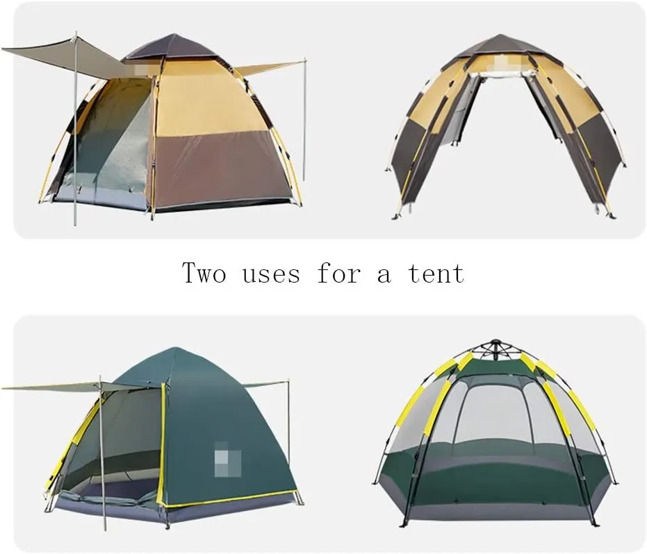 GeRRiT Tent Outdoor 3-4 People Automatic Anti-Storm Rain 2 Double Thick Rainproof Camping Outdoor Camping Household Tent Pop-Up Large Camping Tent Cabin Beach Tent Quick Installation Waterproof Tent