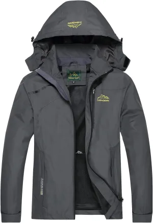 GIISAM Mens Windproof Jacket Waterproof Lightweight Mountain Sport Jacket for Men Hooded Windbreaker Raincoat