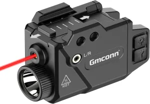 Gmconn 800 Lumen Pistol Light Red Laser Combo, Tactical Flashlight with Green Beam for Pistol with Rail (Red Laser)
