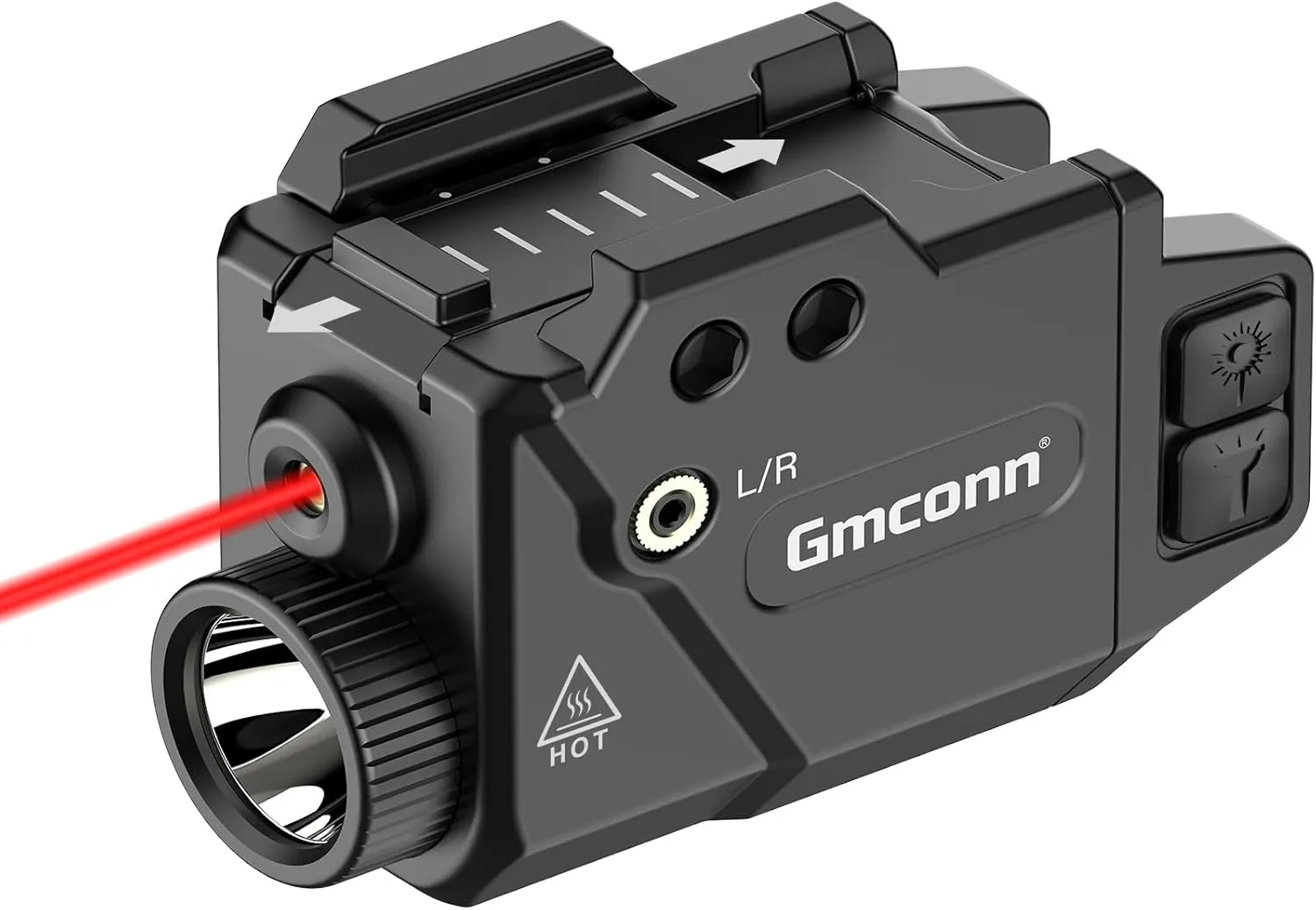 Gmconn 800 Lumen Pistol Light Red Laser Combo, Tactical Flashlight with Green Beam for Pistol with Rail (Red Laser)
