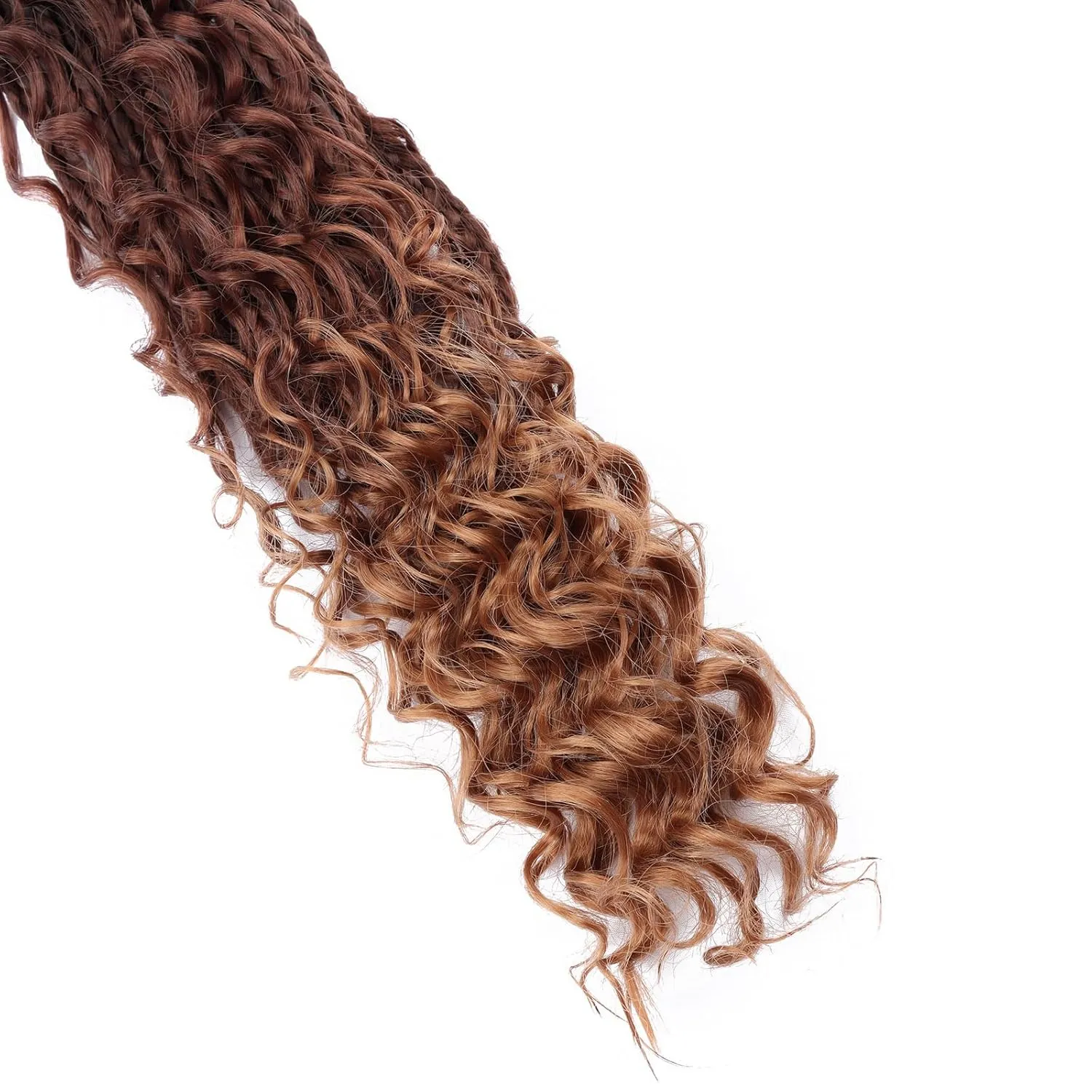 Goddess Box Braids Crochet Hair 18 inch Curly Ends,Crochet Box Braids 8 Packs Bohomian Box Braids Crochet hair Synthetic Braiding Hair Extension 1b/33/30