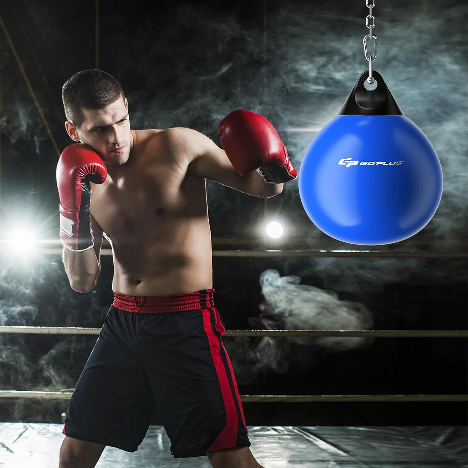 Goplus Water Aqua Bag, 21'' 180 Pound /18” 110 Pound Heavy Punching Bag with Adjustable Metal Chain, Water Injection Hose, Boxing Training Bag for Adults Fitness, MMA
