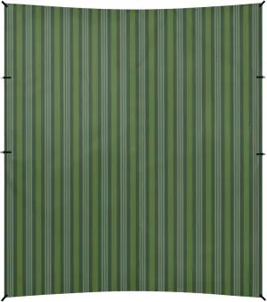 Gray-Green Stripe Foldable Beach Canopy UPF50  Protection Lightweight Shade Sun Shelter with Sand Shovel for Family Travel