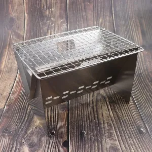 Grill Burners Camping BBQ Grill Wood Burning Stove With Grill Outdoor Portable Folding Stainless Steel Barbecue Grill