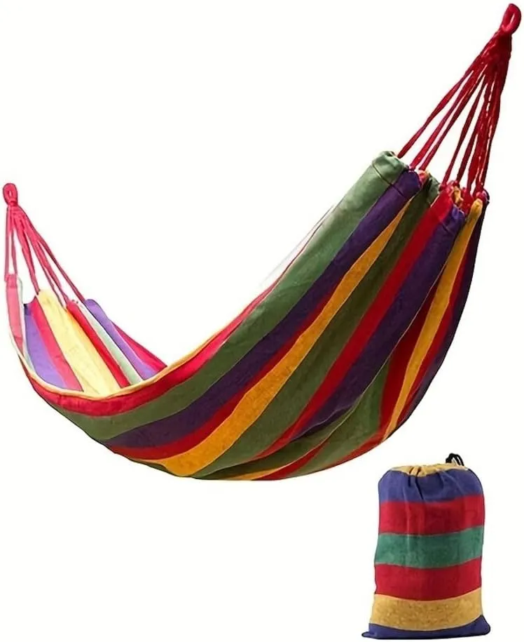 Hammocks,2 Persons Hammock with Mosquito Net Outdoor Hiking Camping Hommock Portable Nylon Swing Hanging Bed 600Lbs Load(Red)