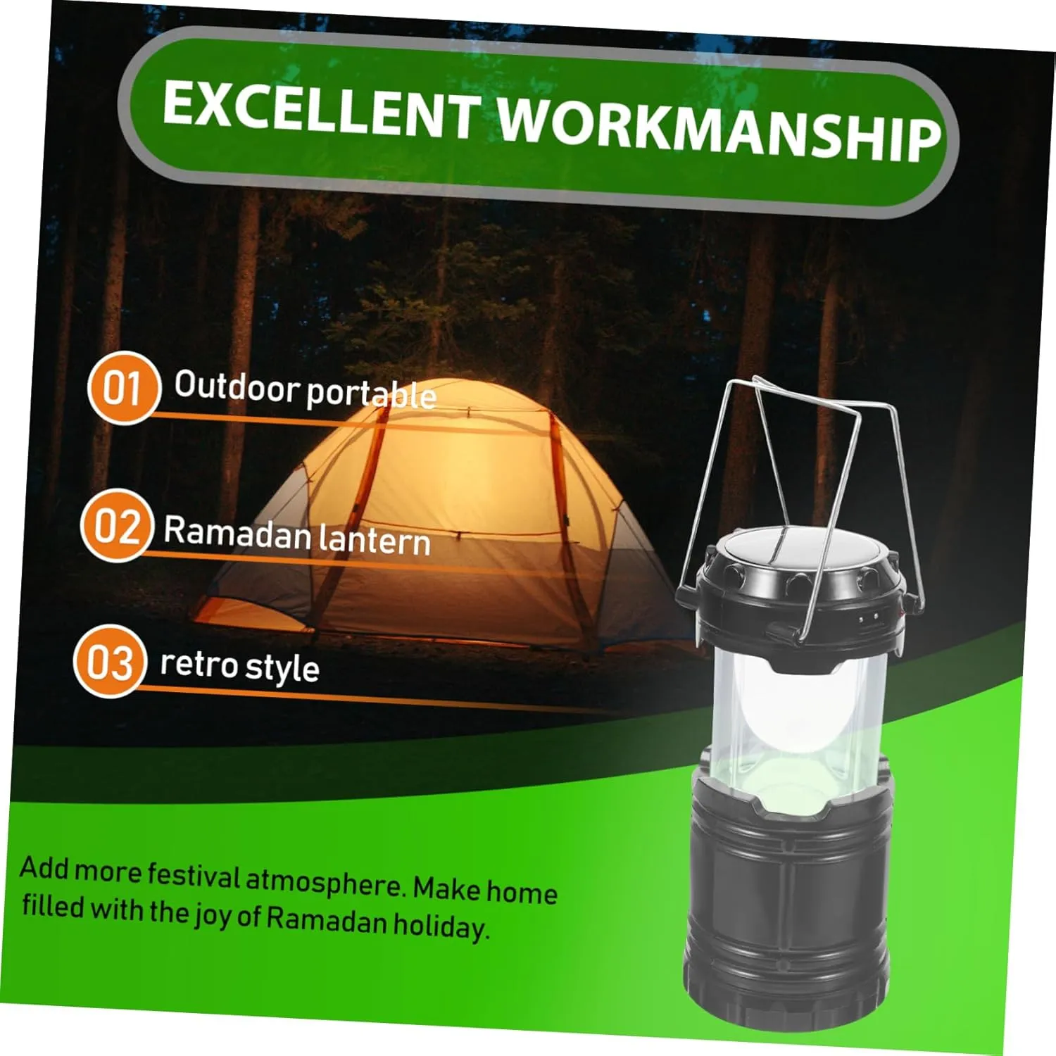 HANABASS Solar Camping Light Portable Emergency Tent Lamp Led Outdoor Lanterns for Camping Tent Lighting Tool Random Color