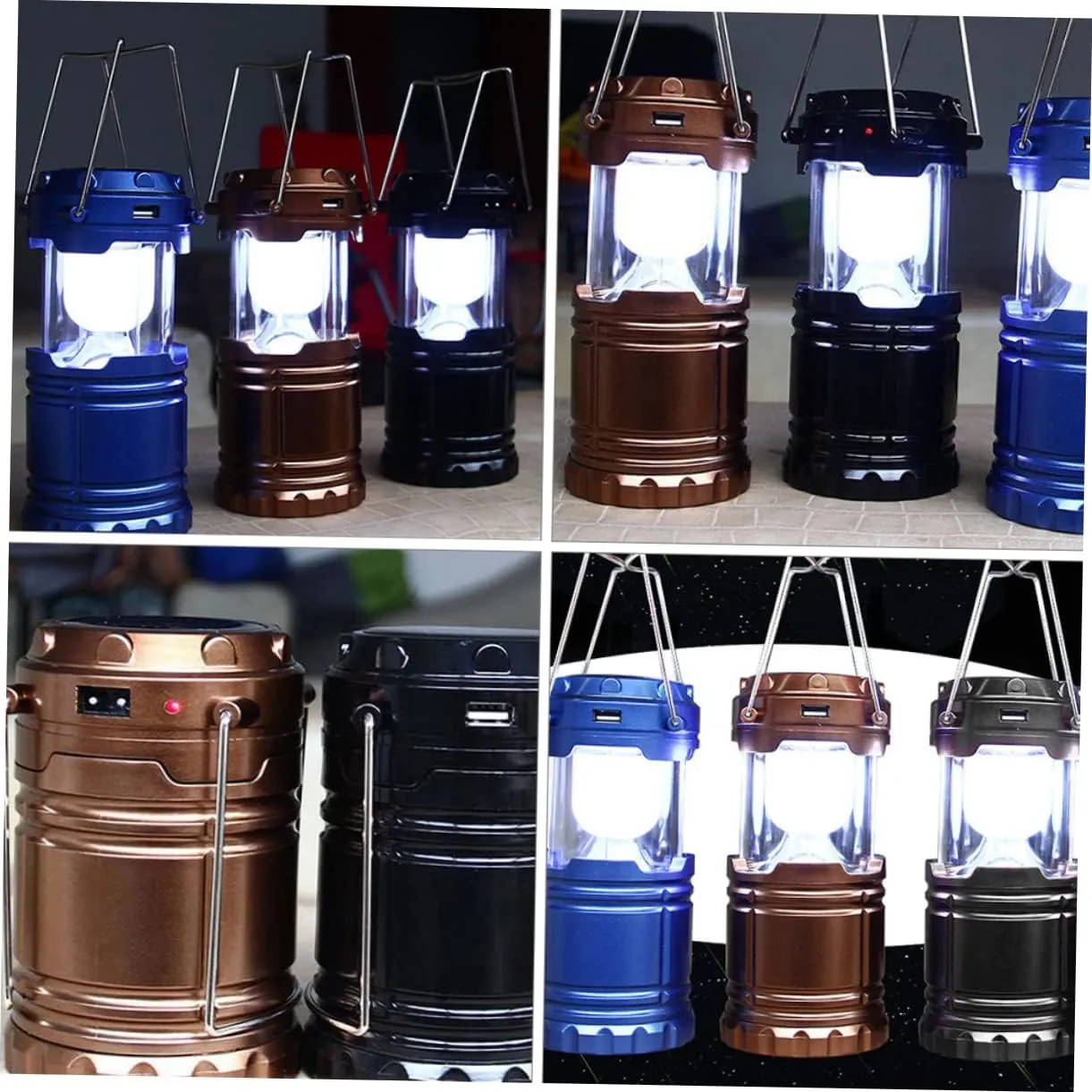 HANABASS Solar Camping Light Portable Emergency Tent Lamp Led Outdoor Lanterns for Camping Tent Lighting Tool Random Color