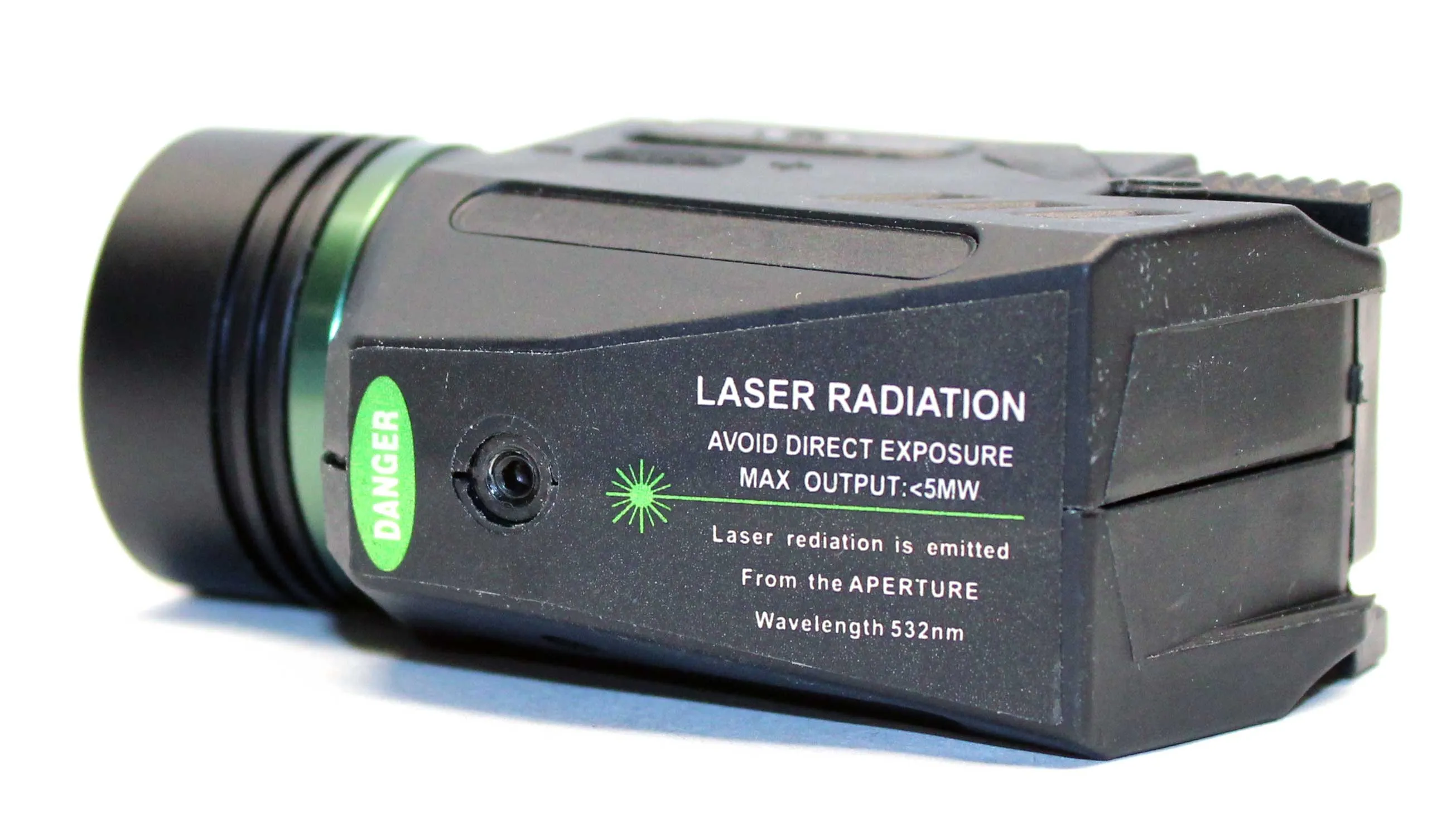 Handgun flashlight with green laser combo 300 lumens polymer body black for Glock 38.